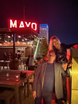 26. Sept 27 - with Oscar recipient and fellow Nancy Ward descendant Wes Studi on top of the Mayo Hotel, Tulsa, OK. Wes will be singing for the first time on stage in a musical.